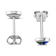 Abalone Shell Triangle Stud Silver Earrings, e326